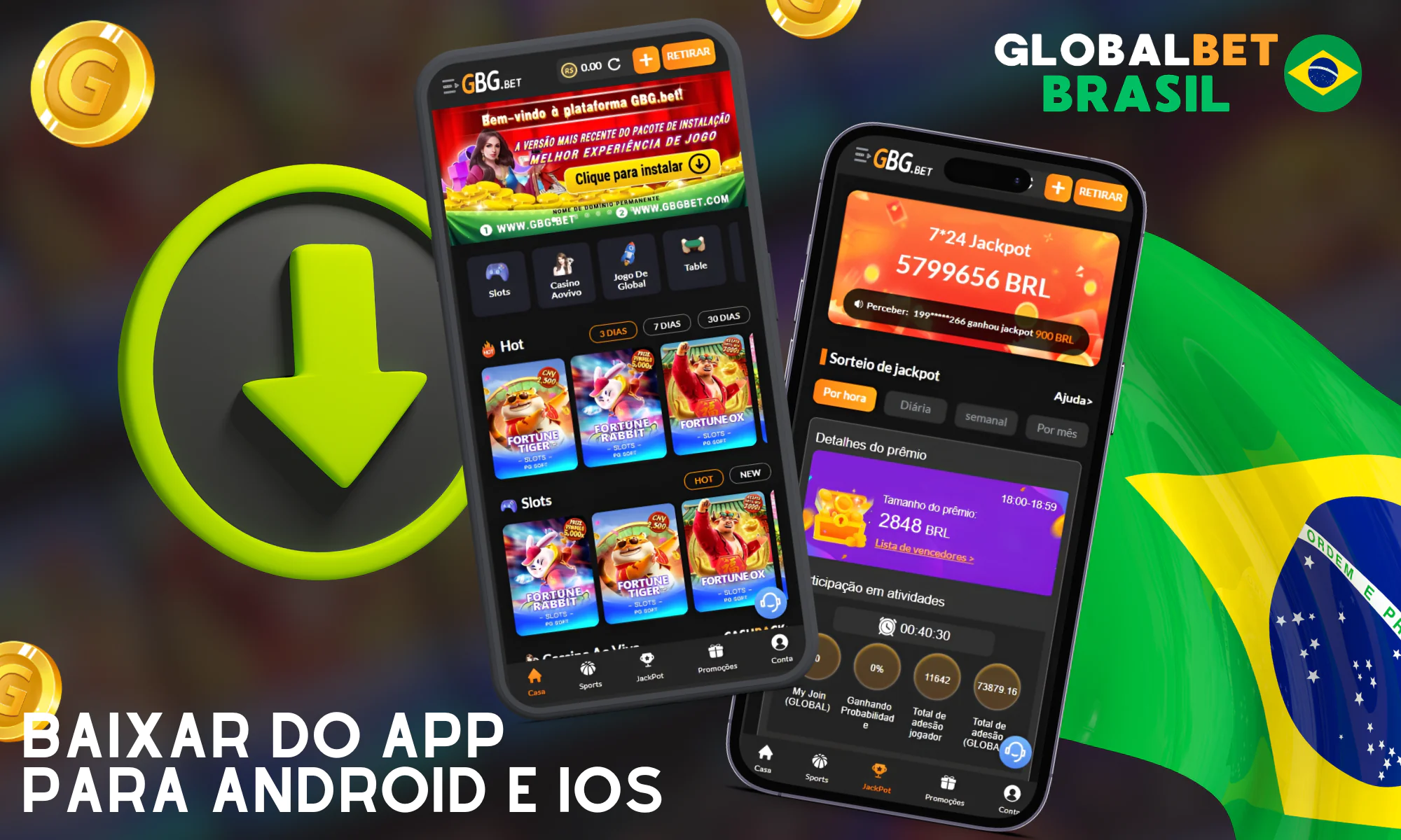 A versão mais recente do aplicativo Globalbet para Android e iOS